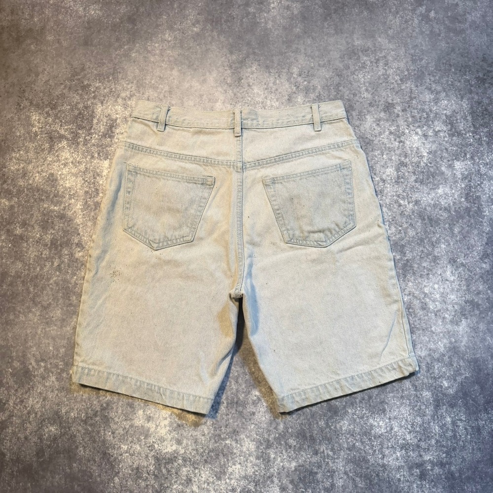 Vintage Mens Denim Shorts Size 34 Light Wash Blue Cotton 90s Saugatuck Dry Goods